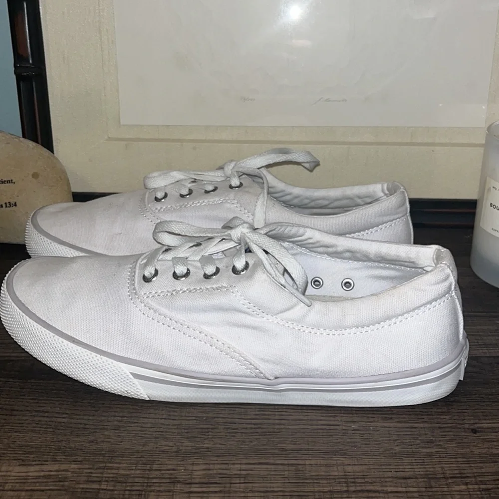 SPERRY TOP-SIDER STRIPER II CVO CANVAS WHITE SNEAKER [STS23881] (SIZE Men’s 8W)
